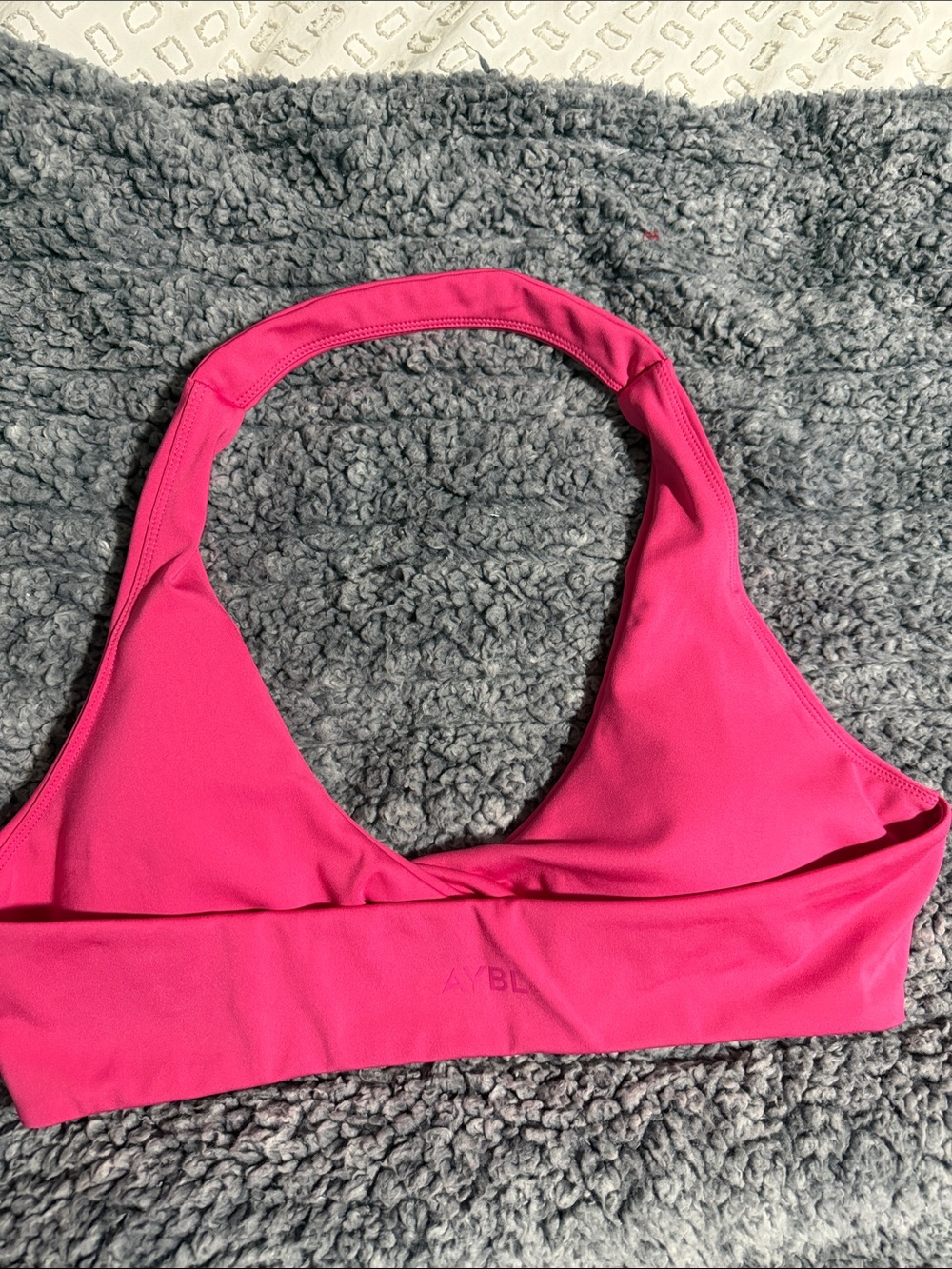 AYBL Hot Pink Halter Sports Bra Top - Picture 2 of 3